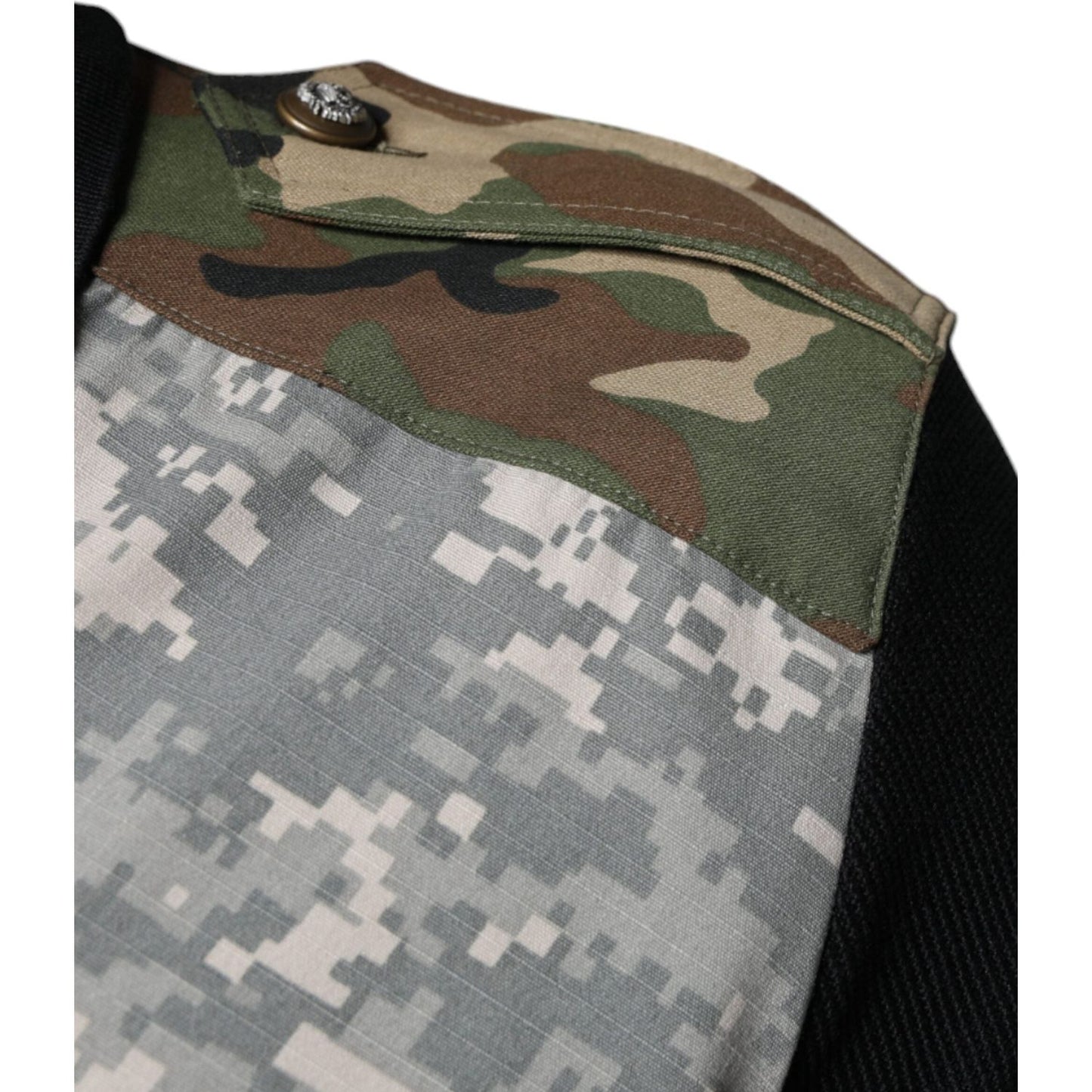 Dolce & Gabbana Multicolor Camouflage Patchwork Silk Polo T-shirt TSH87089-48