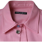 Dolce & Gabbana Pink Cotton Collared Button Down Shirt TSH86585-40