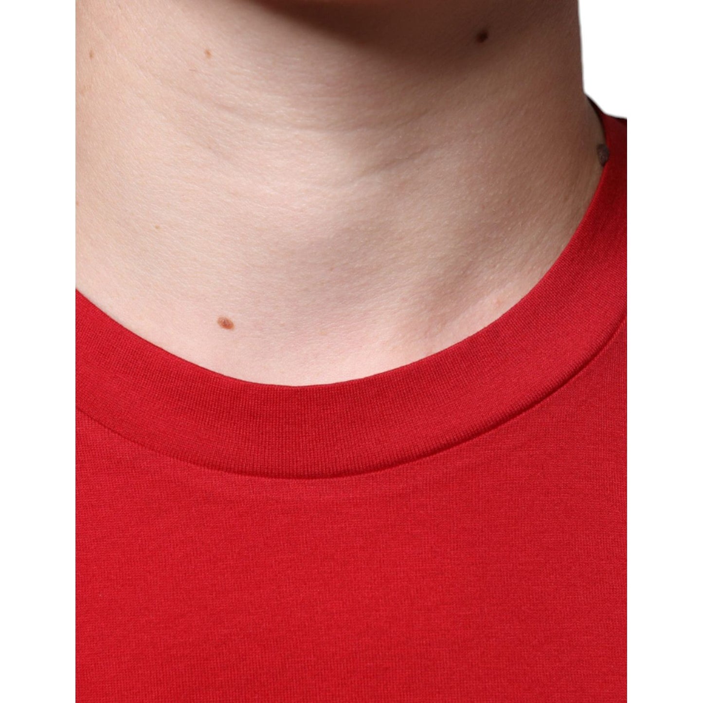 Dolce & Gabbana Red Cotton DG Logo Print Crew Neck T-shirt TSH86654-46