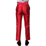 Dolce & Gabbana Red Polyester Cropped Dress Pants