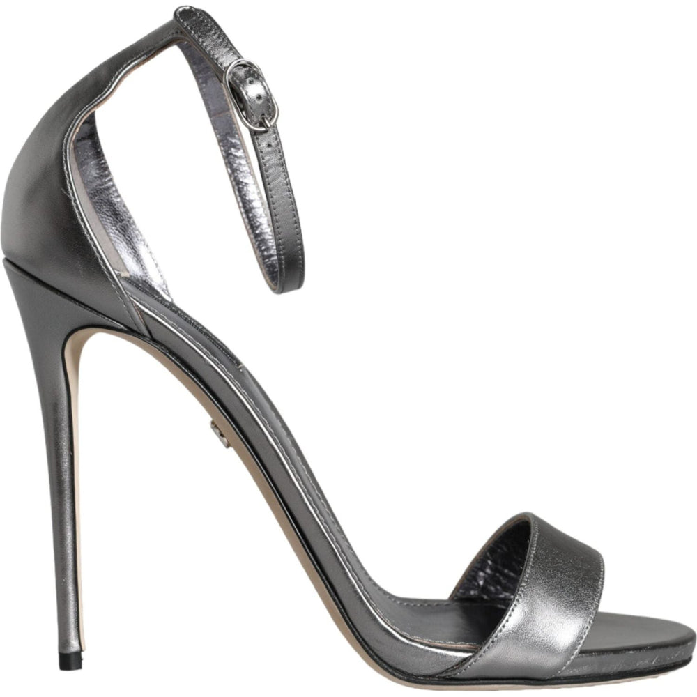 Dolce & GabbanaDolce & Gabbana Silver KEIRA Heels Ankle Strap Sandals Shoes1728,67345645728,Dolce & Gabbana,EU40/US9.5,Material: 100% Lamb Leather,Preowned / Defect,Sandals - Women - Shoes,Silver,Women