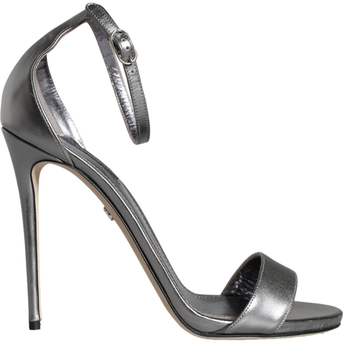 Dolce & GabbanaDolce & Gabbana Silver KEIRA Heels Ankle Strap Sandals Shoes1728,67345645728,Dolce & Gabbana,EU40/US9.5,Material: 100% Lamb Leather,Preowned / Defect,Sandals - Women - Shoes,Silver,Women