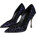 Dolce & Gabbana Violet Leopard Lurex High Heels Pumps Shoes LA11543-37