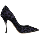 Dolce & Gabbana Violet Leopard Lurex High Heels Pumps Shoes LA11543-37