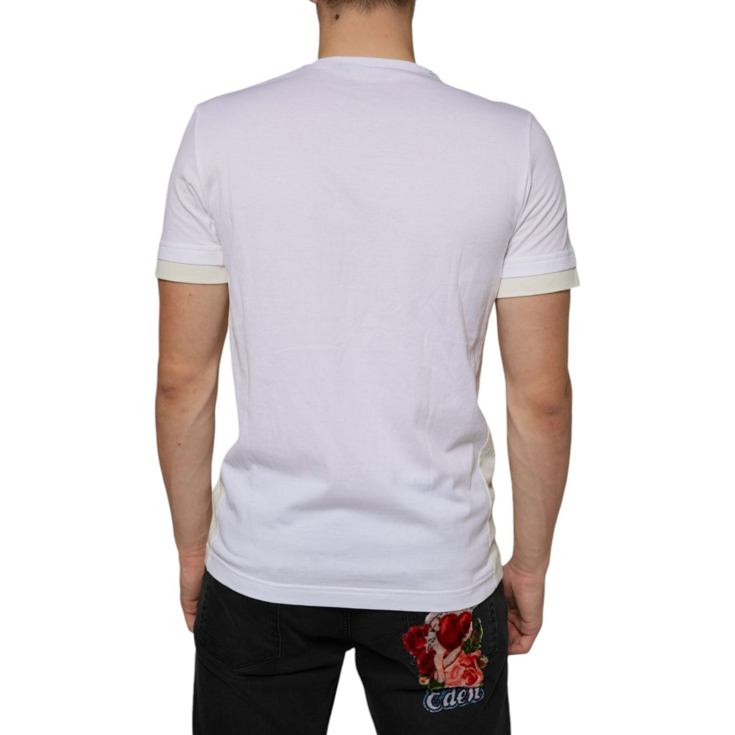 Dolce & Gabbana White Cotton Pocket Short Sleeves T-shirt TSH86668-48