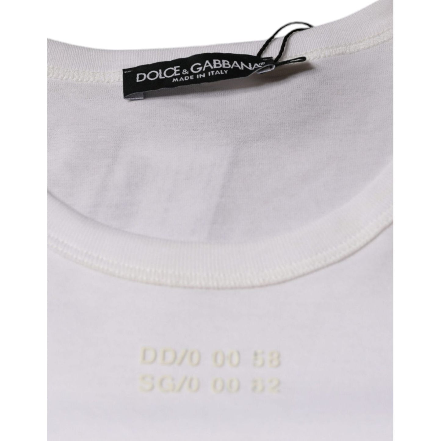 Dolce & Gabbana White Cotton Pocket Short Sleeves T-shirt TSH86668-48