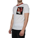 Dolce & Gabbana White Graphic Print Cotton Crew Neck T-shirt TSH86667-44