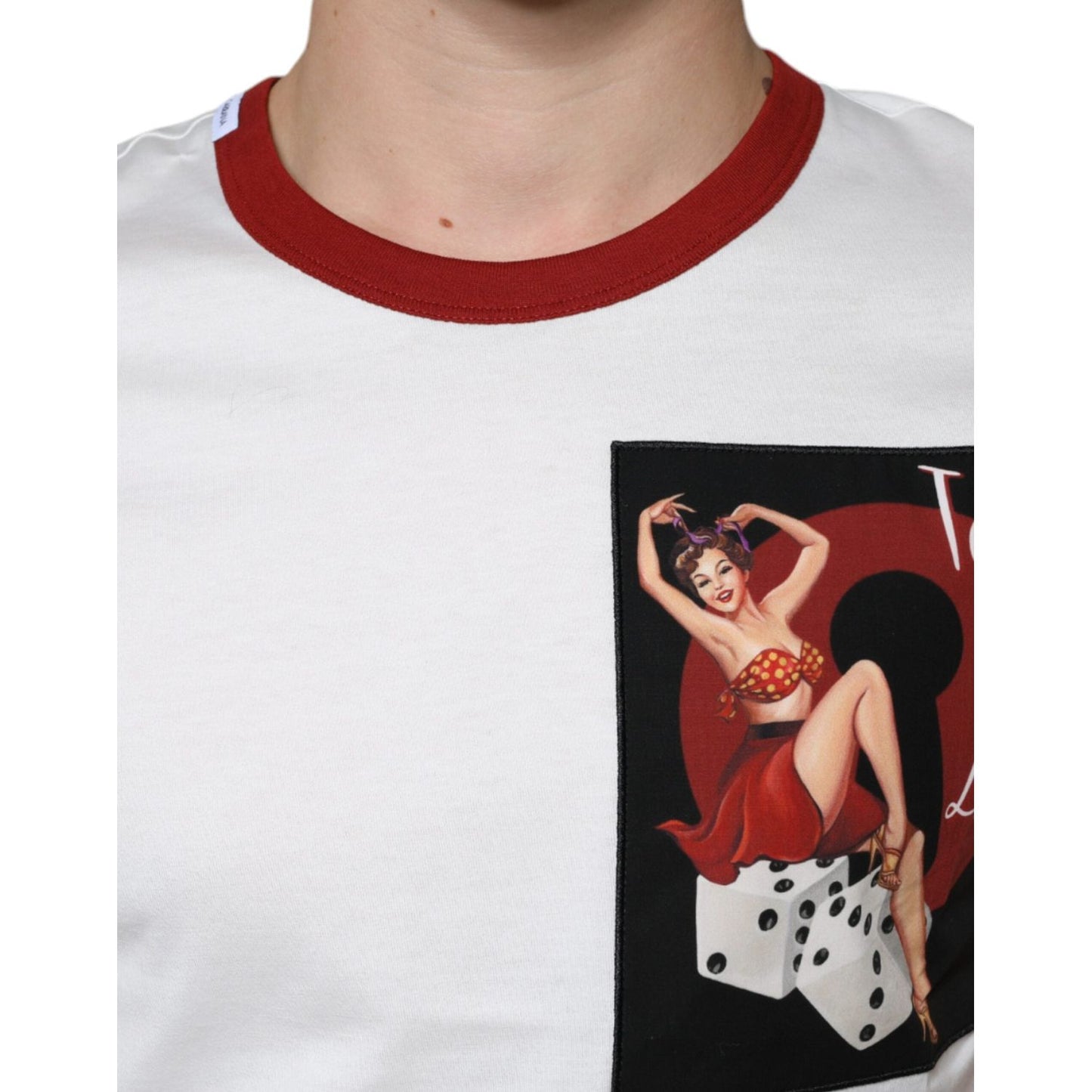 Dolce & Gabbana White Graphic Print Cotton Crew Neck T-shirt TSH86667-44