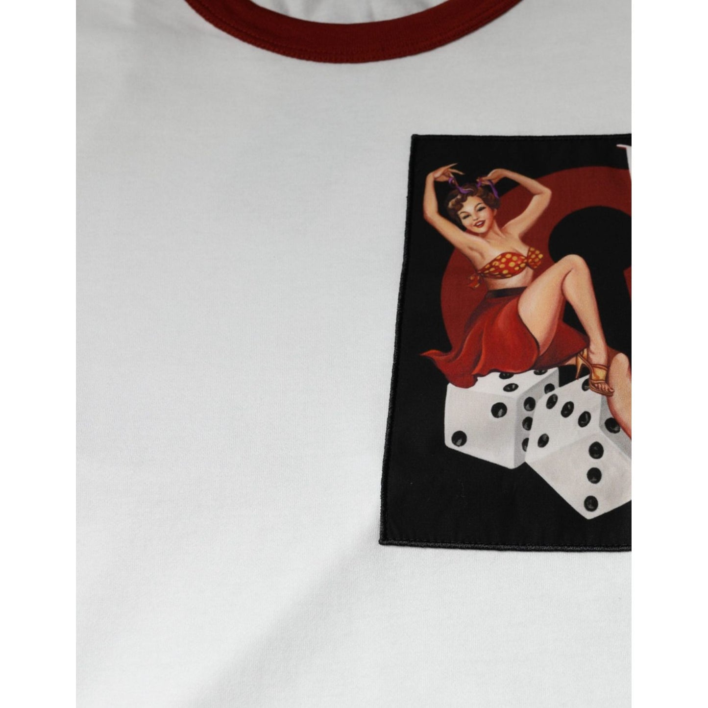 Dolce & Gabbana White Graphic Print Cotton Crew Neck T-shirt TSH86667-44