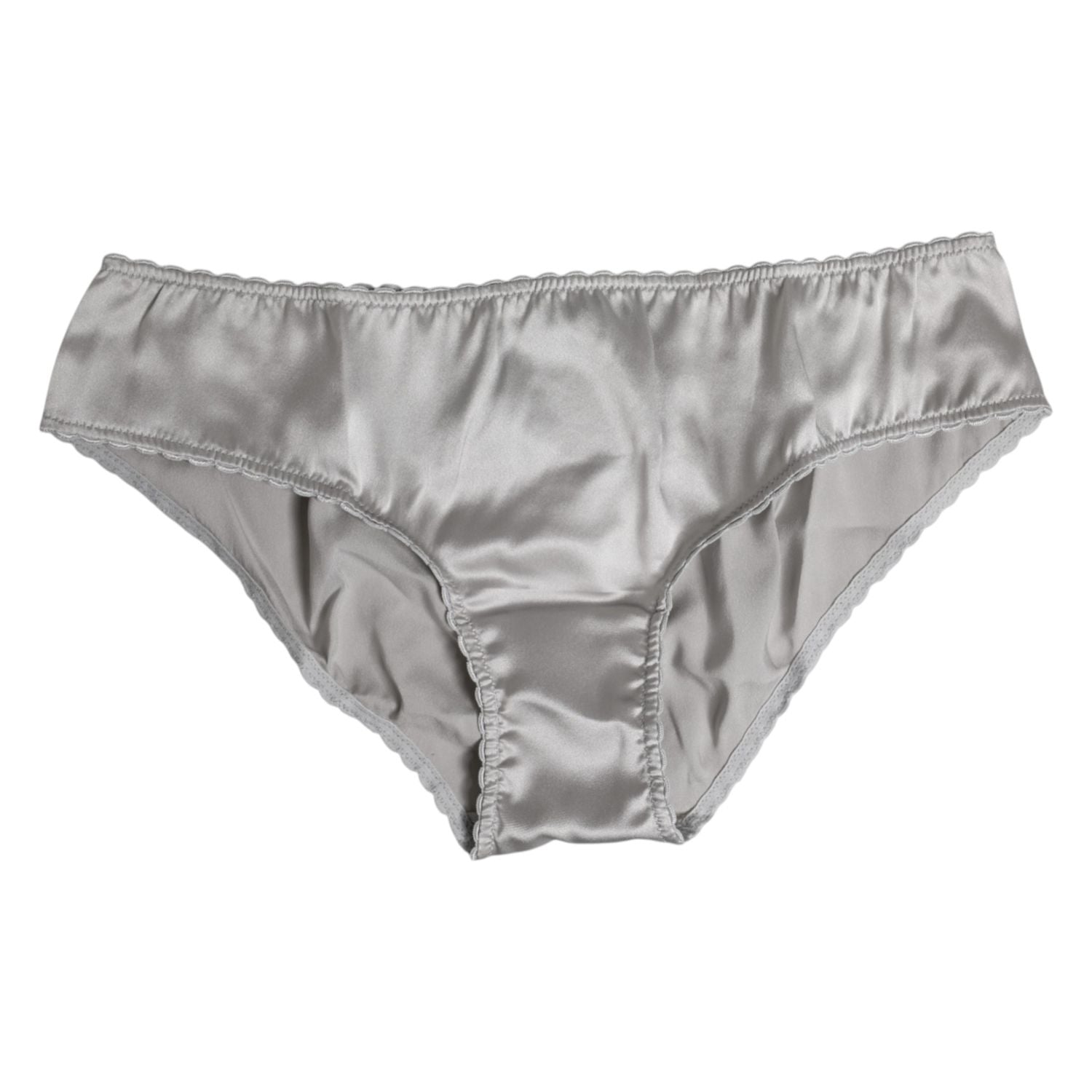 Dolce & Gabbana Gray Silk Stretch Bottom Low Waist Panty Underwear