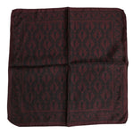 Dolce & Gabbana Maroon Black Printed Square Men Foulard Scarf MS7248