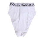 Dolce & Gabbana White Cotton Elastic DG Logo Waistband Underwear