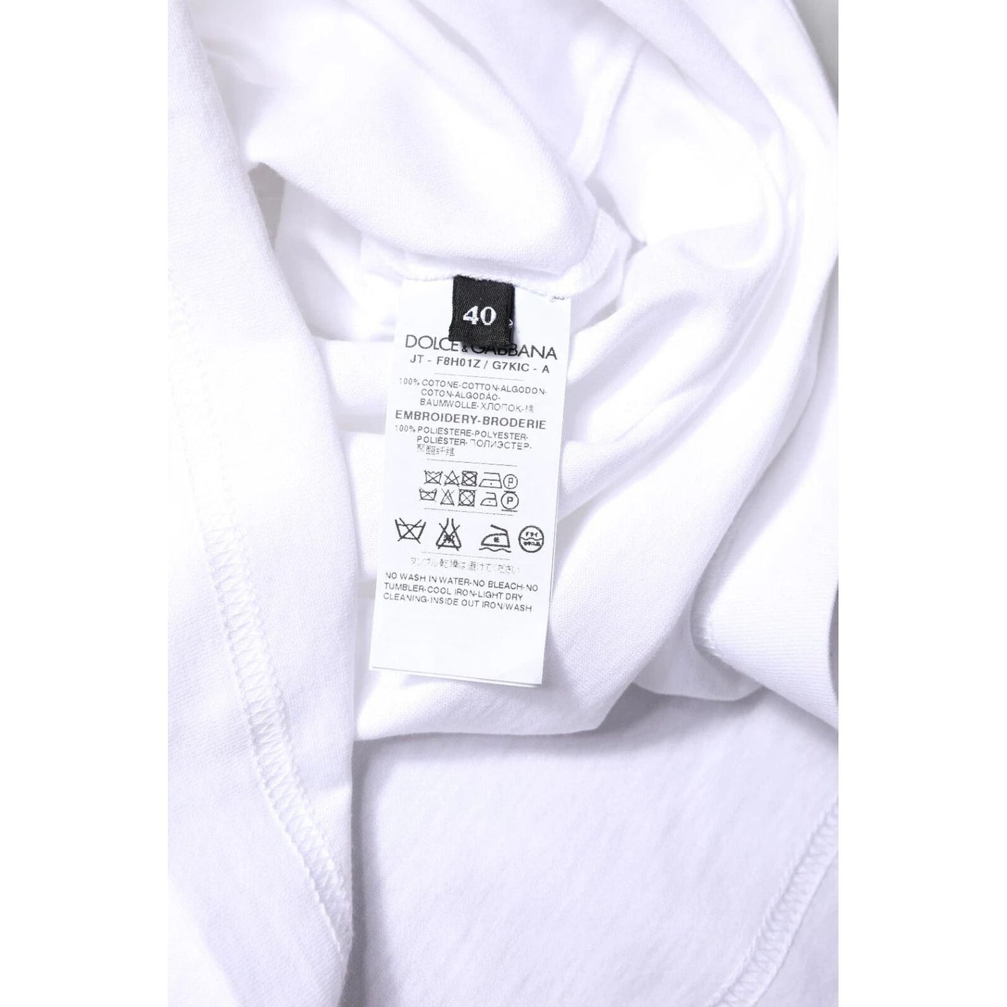 Dolce & Gabbana White #DGFamily Print Cotton Crew Neck T-shirt TSH878593-40