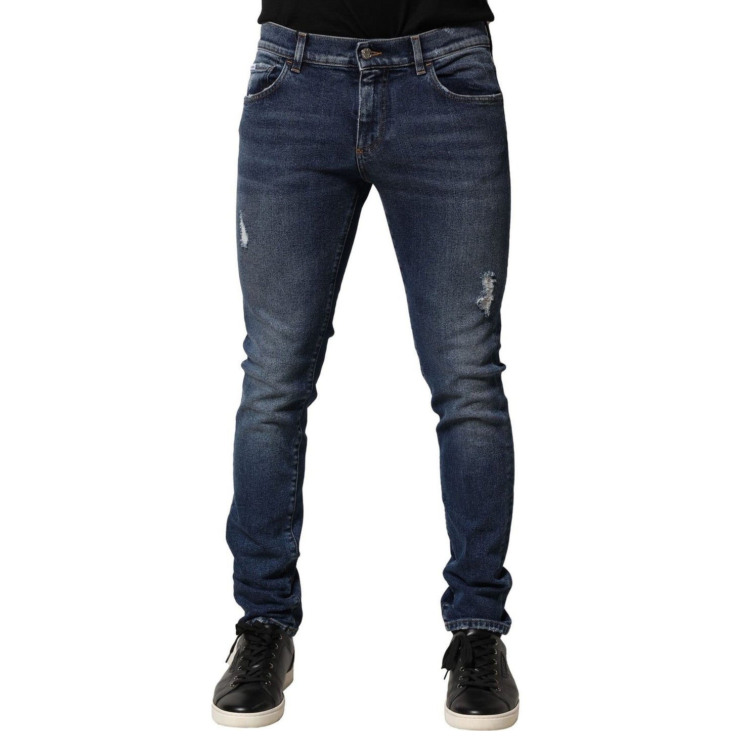 Dolce & GabbanaDolce & Gabbana Blue Washed Skinny Cotton Denim Jeans1728,67345645728,Blue,Dolce & Gabbana,IT48 | M,Jeans & Pants - Men - Clothing,Material: 100% Cotton,Men,New with tags