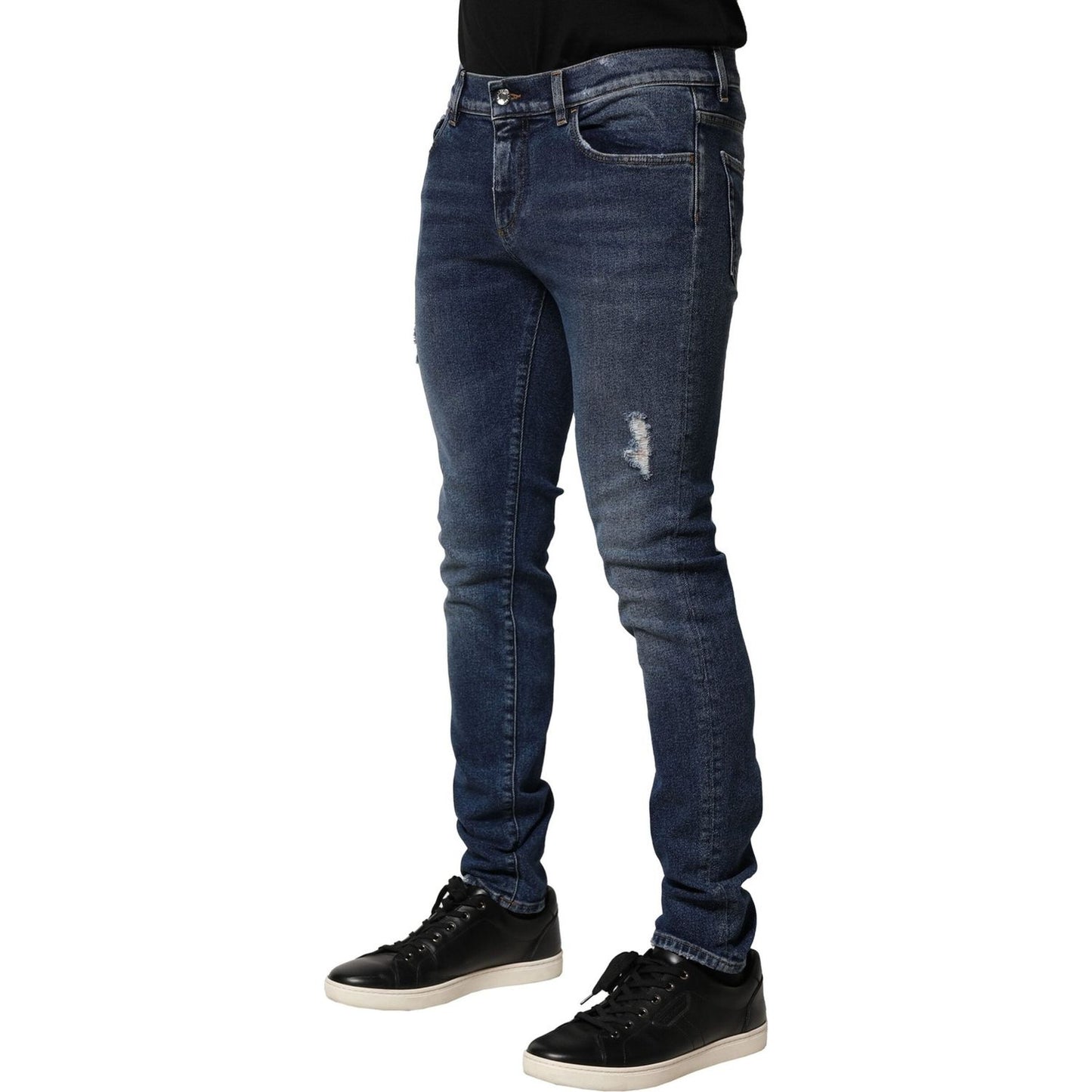 Dolce & GabbanaDolce & Gabbana Blue Washed Skinny Cotton Denim Jeans1728,67345645728,Blue,Dolce & Gabbana,IT48 | M,Jeans & Pants - Men - Clothing,Material: 100% Cotton,Men,New with tags