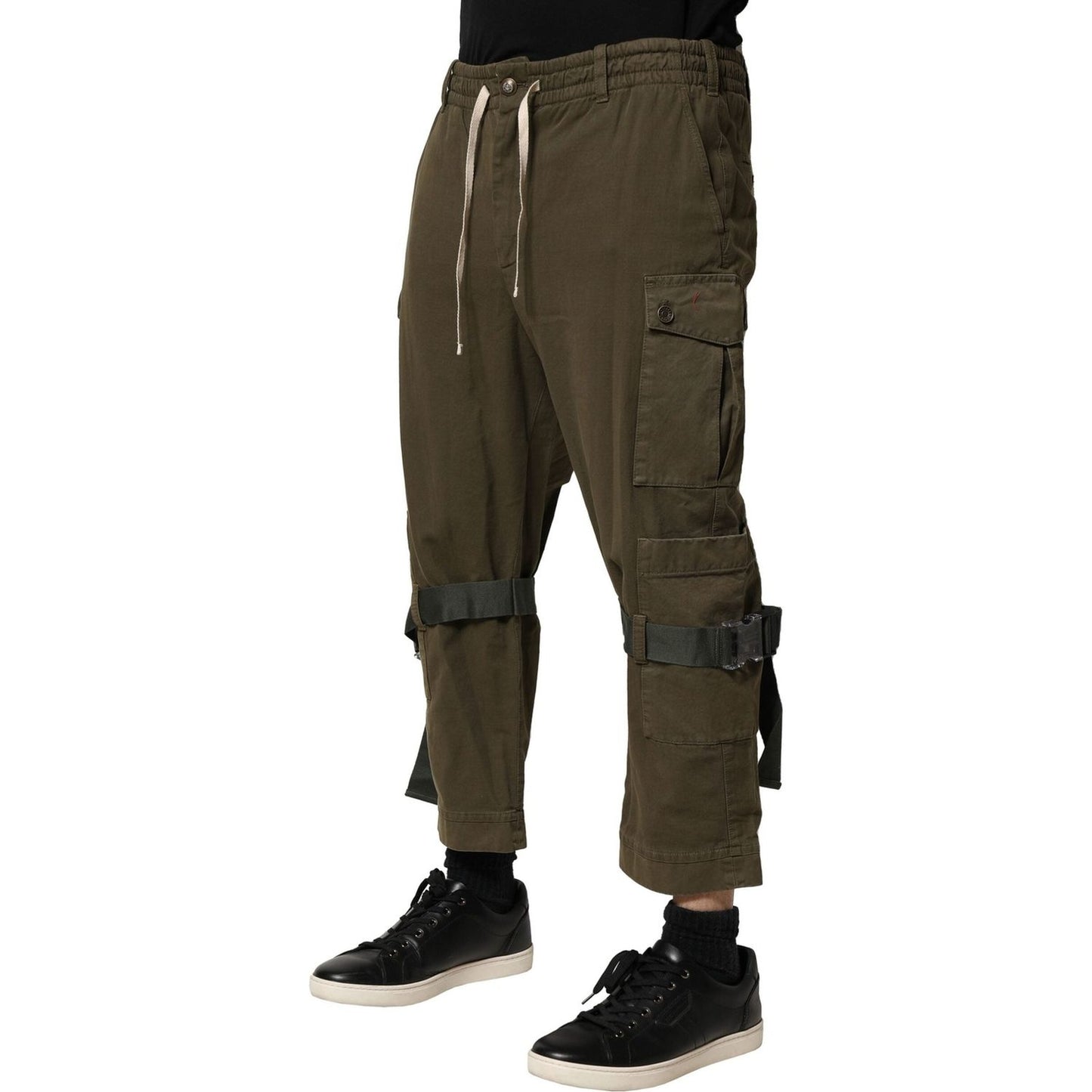 Dolce & GabbanaDolce & Gabbana Brown Cotton Cargo Drawstring Pants1728,67345645728,Brown,Dolce & Gabbana,IT48 | M,Jeans & Pants - Men - Clothing,Material: 99% Cotton 1% Elastane,Men,New with tags