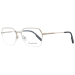Ermenegildo Zegna Silver Men Glasses Frame, metal half-rim rectangular silver frame with demo lenses, size 55-18-145.
