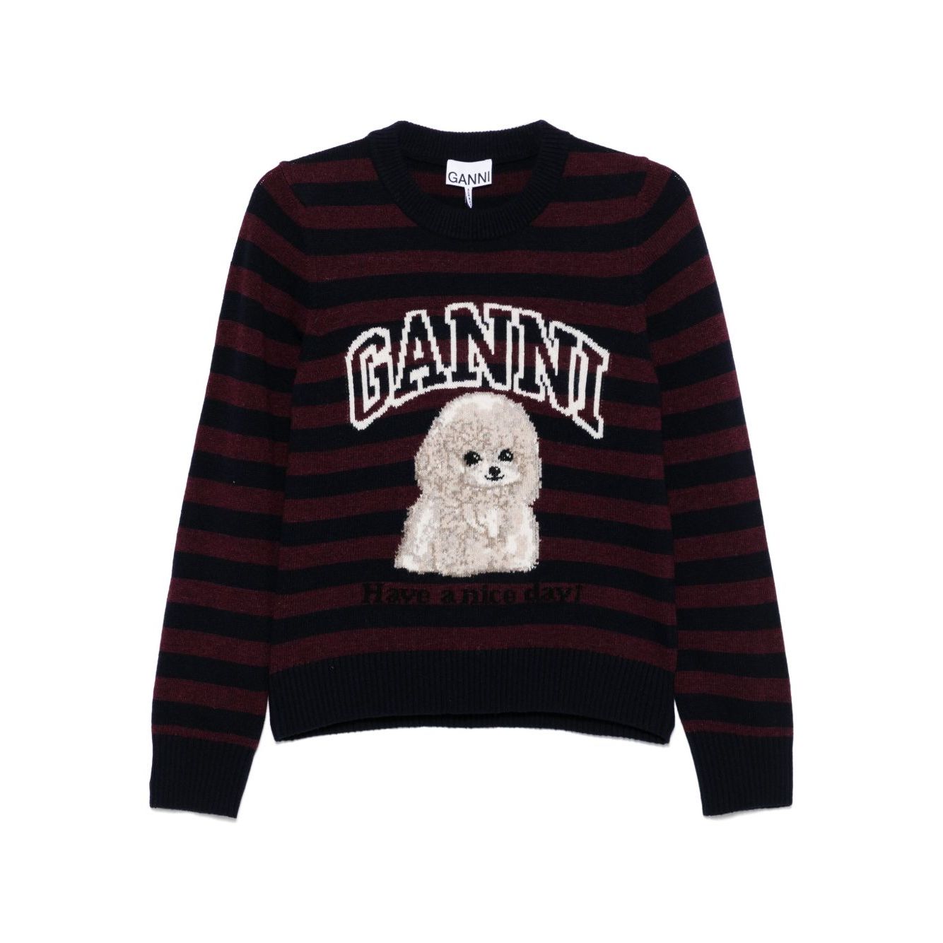 GANNI Sweaters Bordeaux Topwear