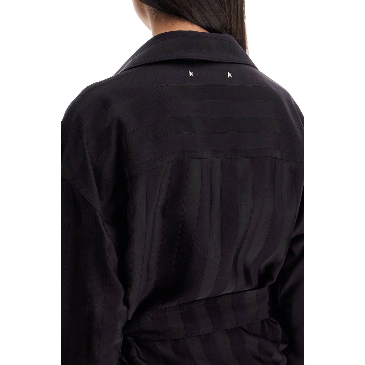 Golden Goose women's wrap shirt in night stripe viscose