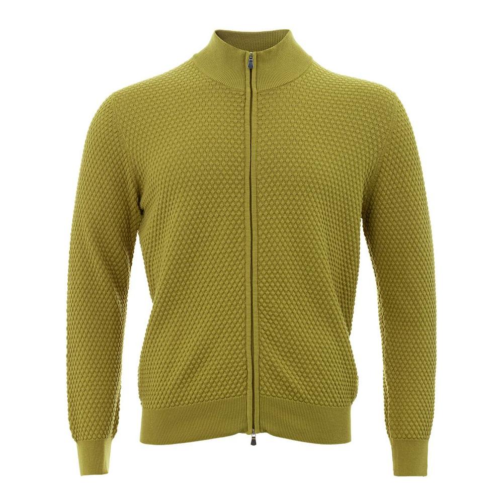 Gran Sasso Elegant Yellow Cotton Cardigan for Men GR-4333669-IT50 | L