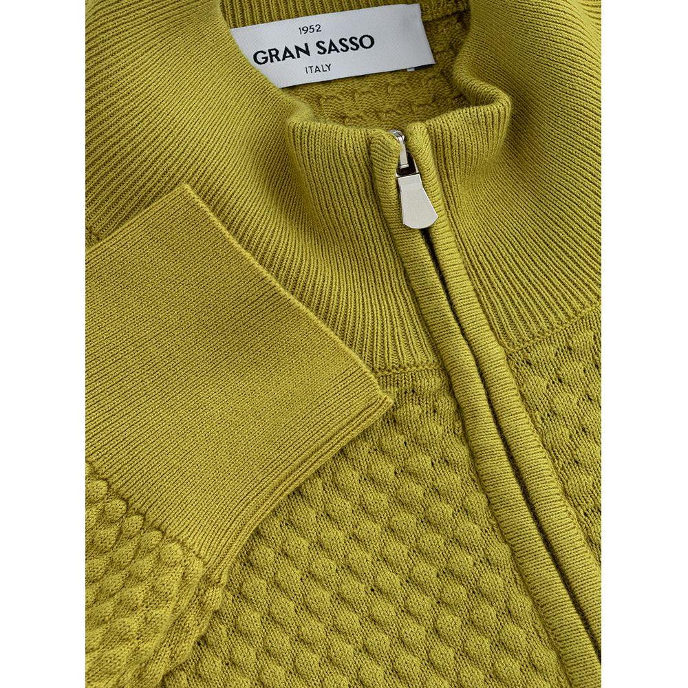 Gran Sasso Elegant Yellow Cotton Cardigan for Men GR-4333669-IT50 | L