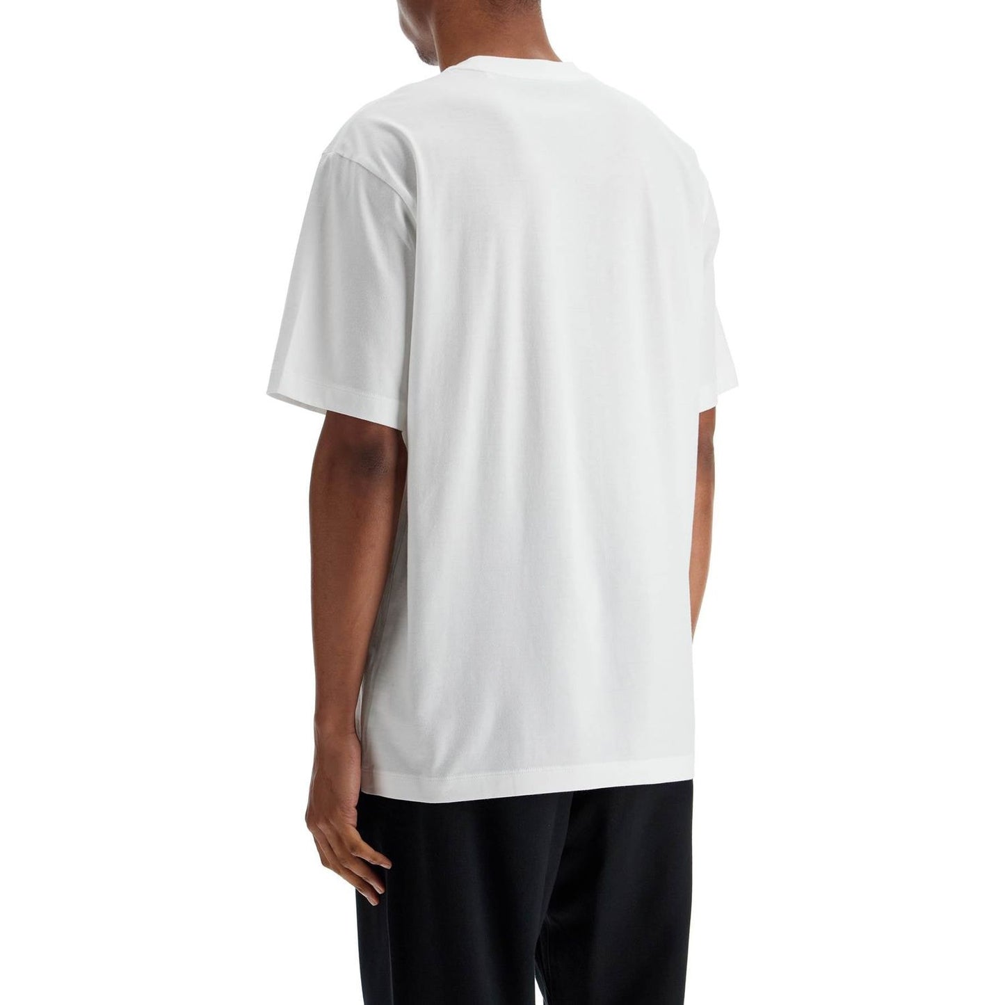 Y-3 white cotton t-shirt with wide neckline