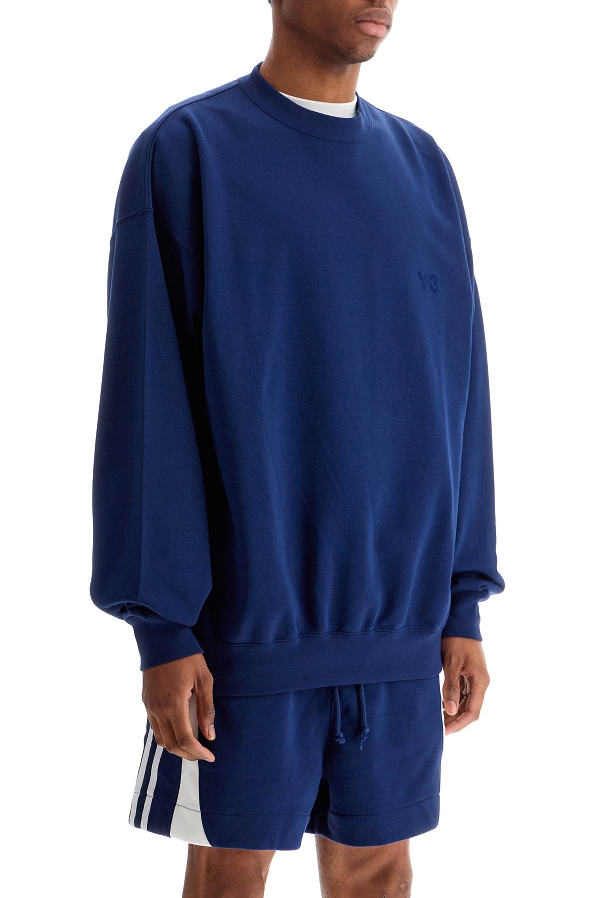 Y-3 blue cotton crewneck sweatshirt for men Topwear Y-3 Midnight Blue