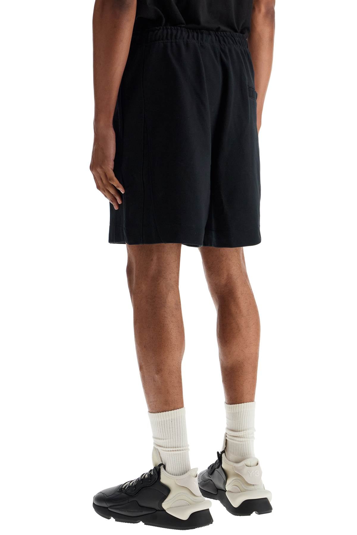 Y-3 black cotton shorts with white stripes Short trousers Y-3 Tan