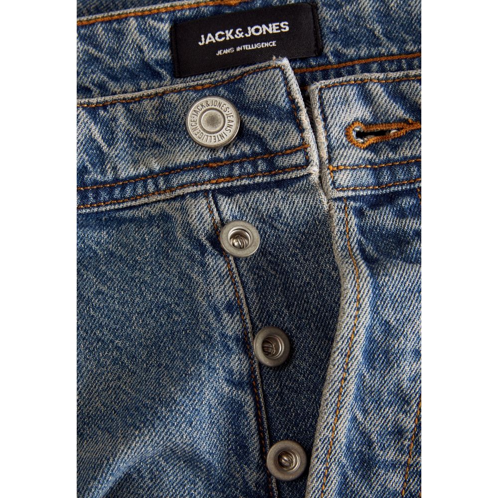 Jack Jones Blue Cotton Relaxed Fit Jeans