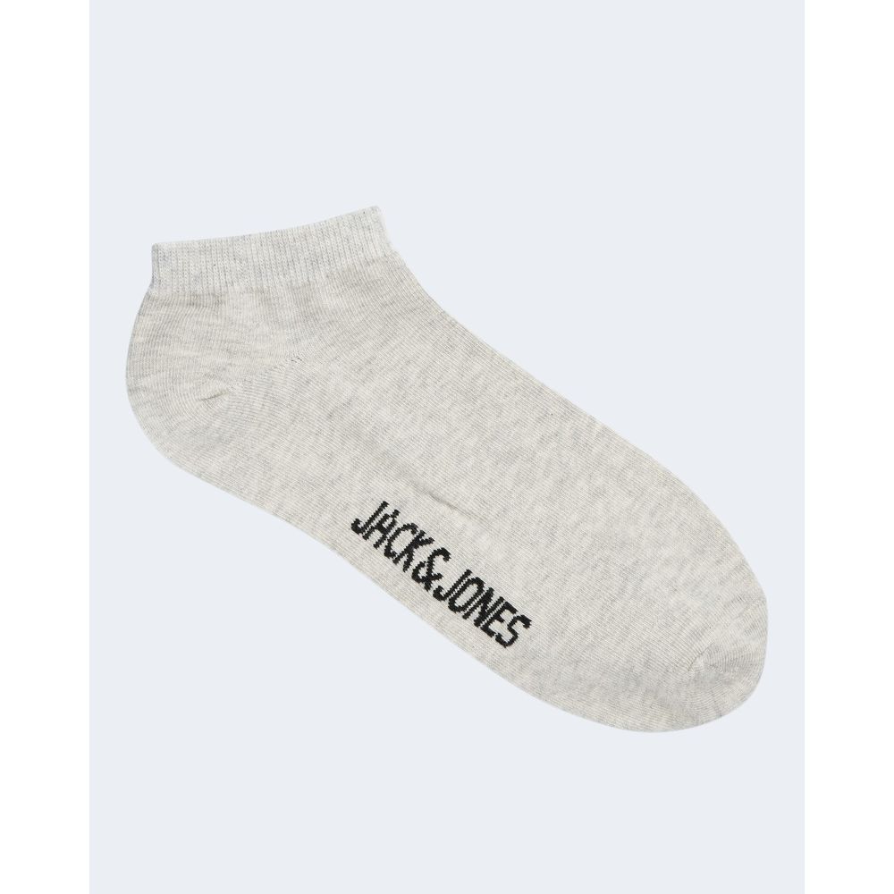 Jack Jones Gray Cotton Socks showcasing the short design, perfect for everyday wear and comfort, available now in a convenient 5-pack.