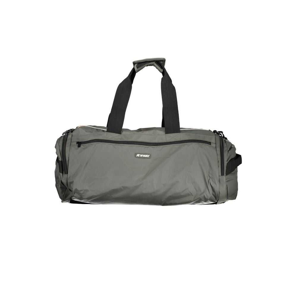 K-WAY Green Polyamide Luggage And Travel with adjustable shoulder strap, multiple pockets, and zip closure.