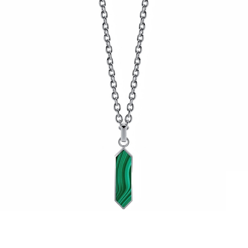 LIU-JO Mod. MLJ600 silver necklace with green pendant from Liu-jo Jewels New Collection.