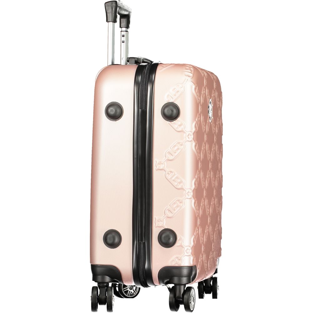 Laura Biagiotti Pink Polyethylene Luggage And Travel, small trolley with wheels, contrasting details, zip closure, combination padlock.