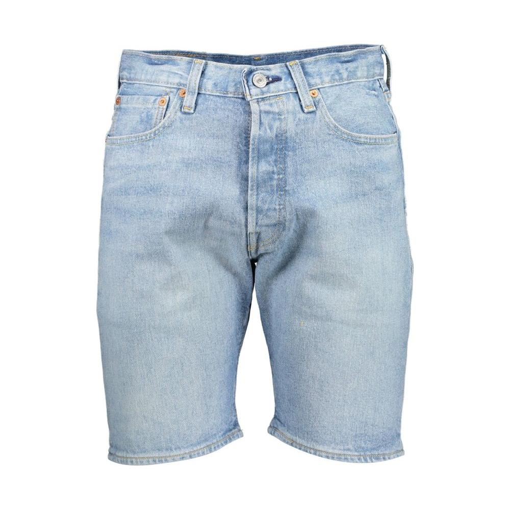 Levi's Light Blue Cotton Men ShortRevamp your summer wardrobe with the iconic Levi’s 501 jean shorts. Merging timeless style with casual flair, these light blue denim staples feature Levi’s signature 5-pocket design buttoned to perfection. Crafted with a