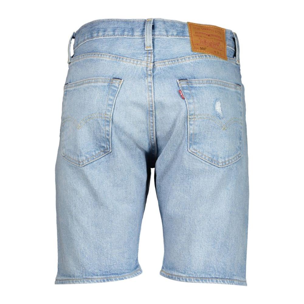 Levi's Light Blue Cotton Men ShortRevamp your summer wardrobe with the iconic Levi’s 501 jean shorts. Merging timeless style with casual flair, these light blue denim staples feature Levi’s signature 5-pocket design buttoned to perfection. Crafted with a