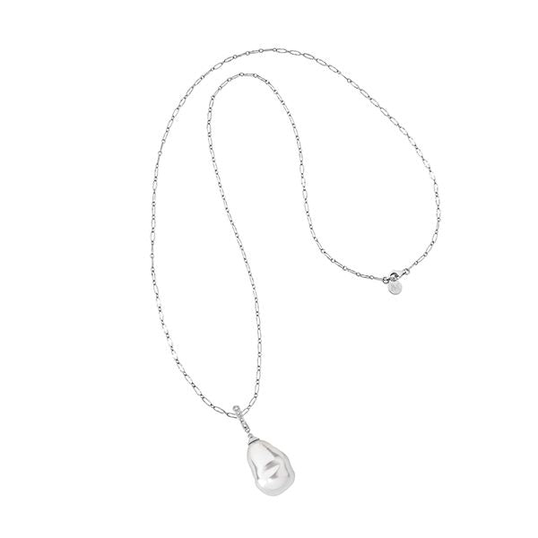 Elegant silver necklace featuring a pearl pendant, highlighting the MAJORICA JEWELRY Mod. 14062.01.2.000.010.1 design.