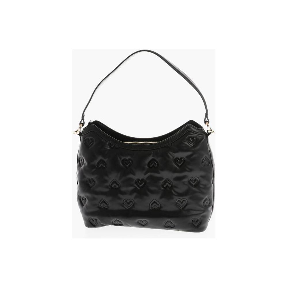 Moschino LOVE Embossed Hearts All Over Faux Leather Hobo Bag