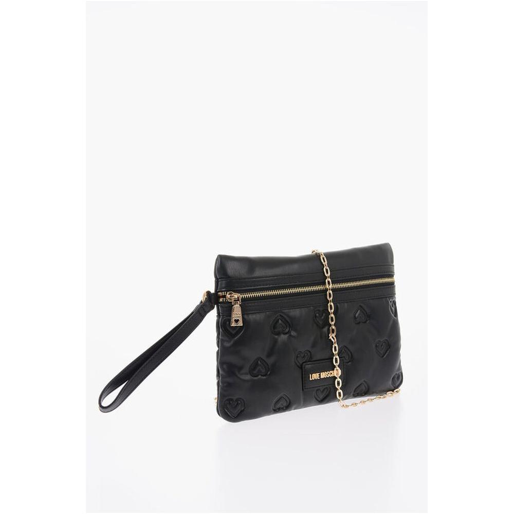 Moschino LOVE Hearts Embossed Faux Leather Handbag