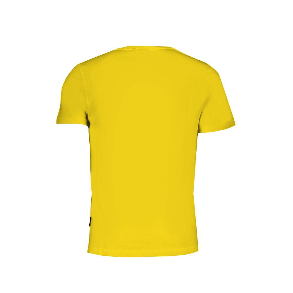 Napapijri Yellow Cotton T-Shirt, short-sleeved, regular fit, crew neck, 100% organic cotton, back view