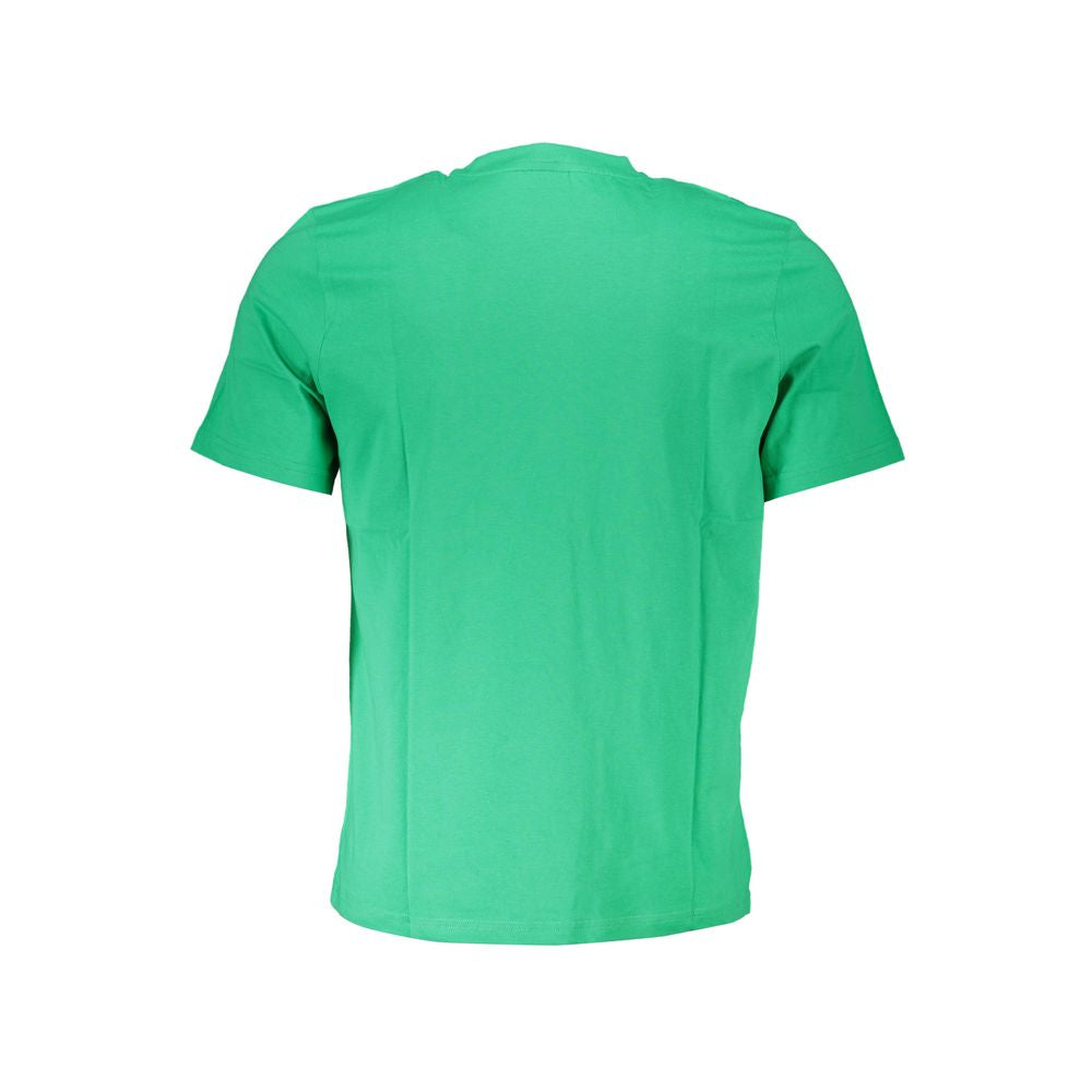 North Sails Green Cotton T-Shirt with short sleeves and crew neck, featuring a logo print design
