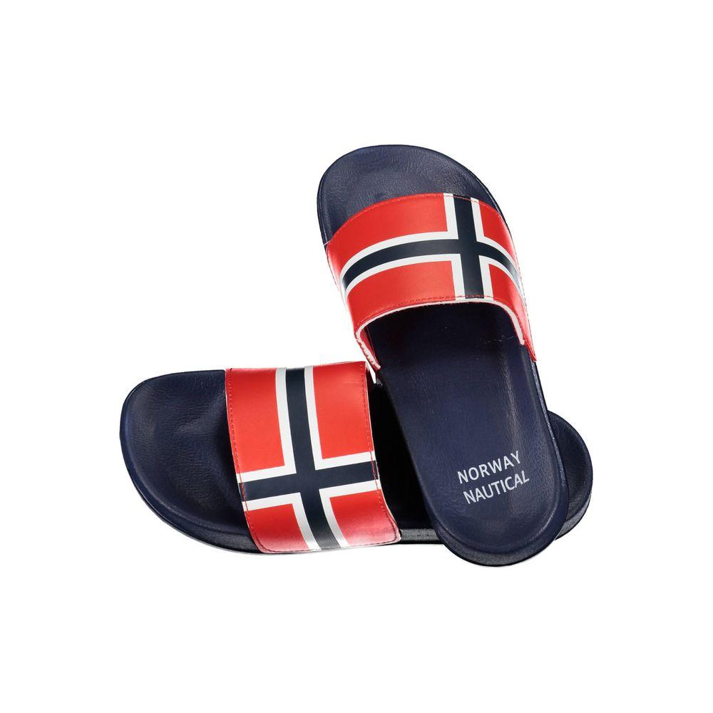 Norway 1963 Blue Plastic Men SandalElevate your summer style with these sleek ‘Norway 1963’ sandals, a blend of casual elegance and refined craftsmanship. With their bold blue hue and standout contrasting details, these sandals are not just footwear but a
