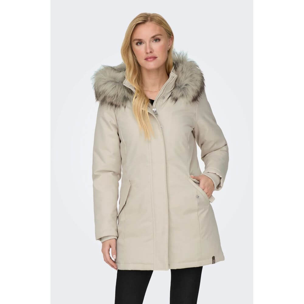 Only Beige Polyester Parka