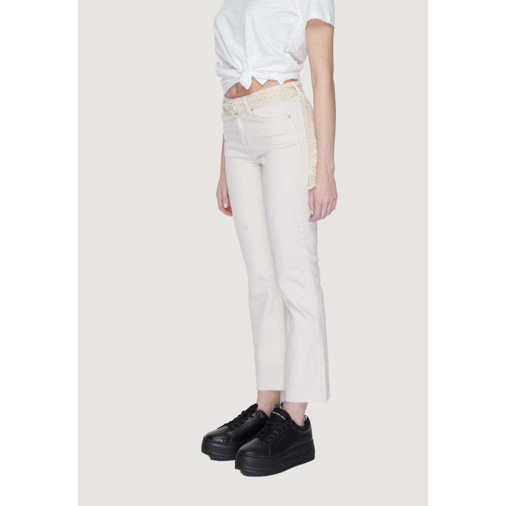 Vero Moda Beige Cotton Bootcut Jeans