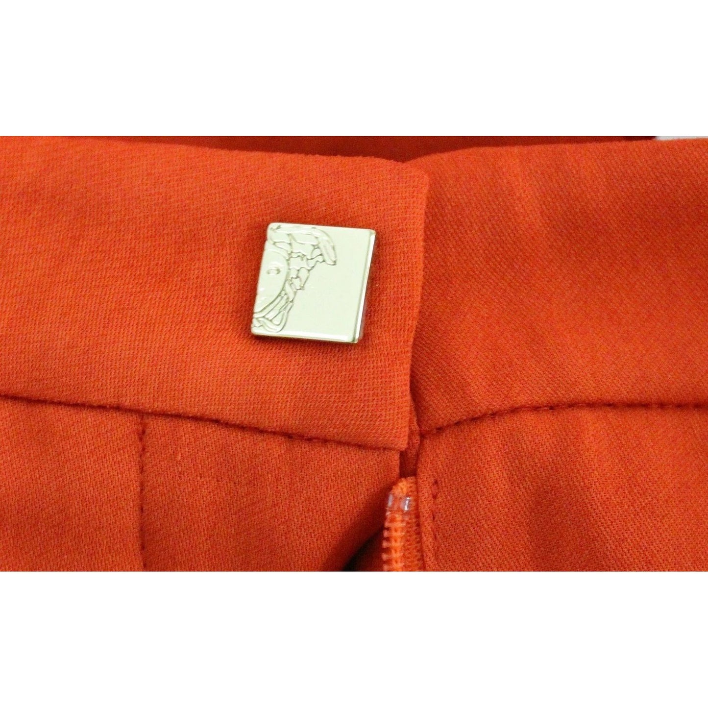 Versace Collection Red Pants Cropped 3/4 Short Nude Capri Pants