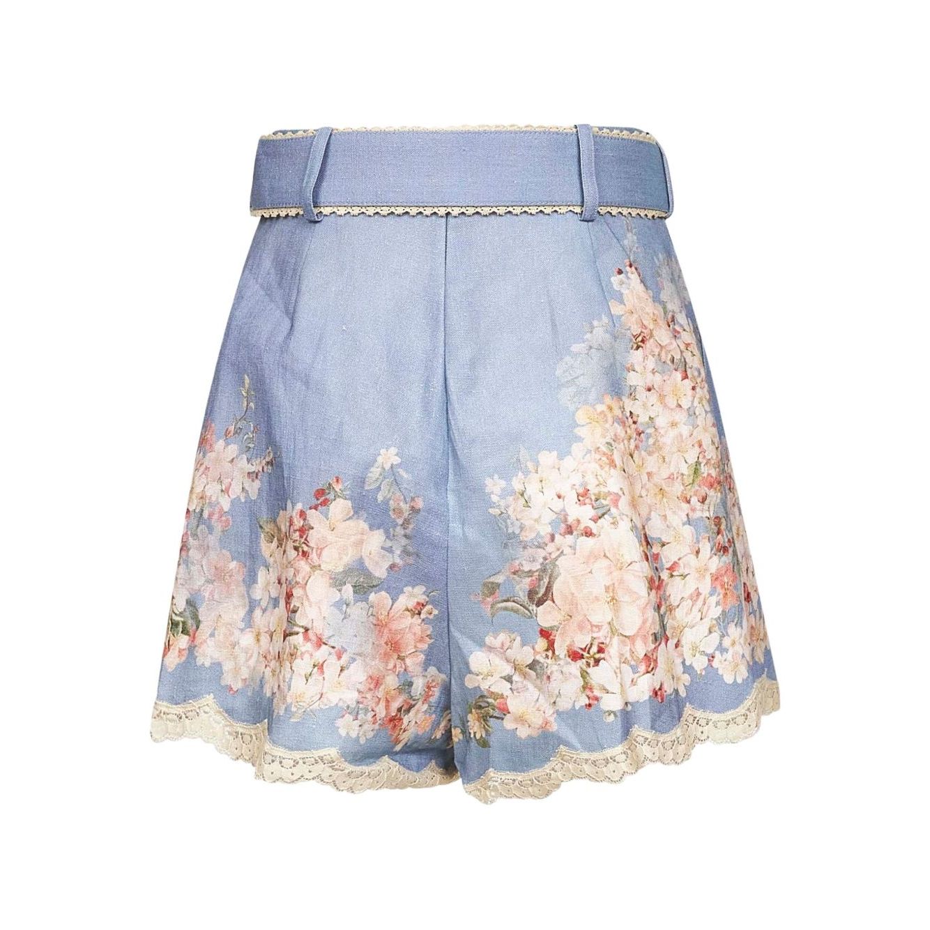 Zimmermann Floral-print belted shorts Short trousers