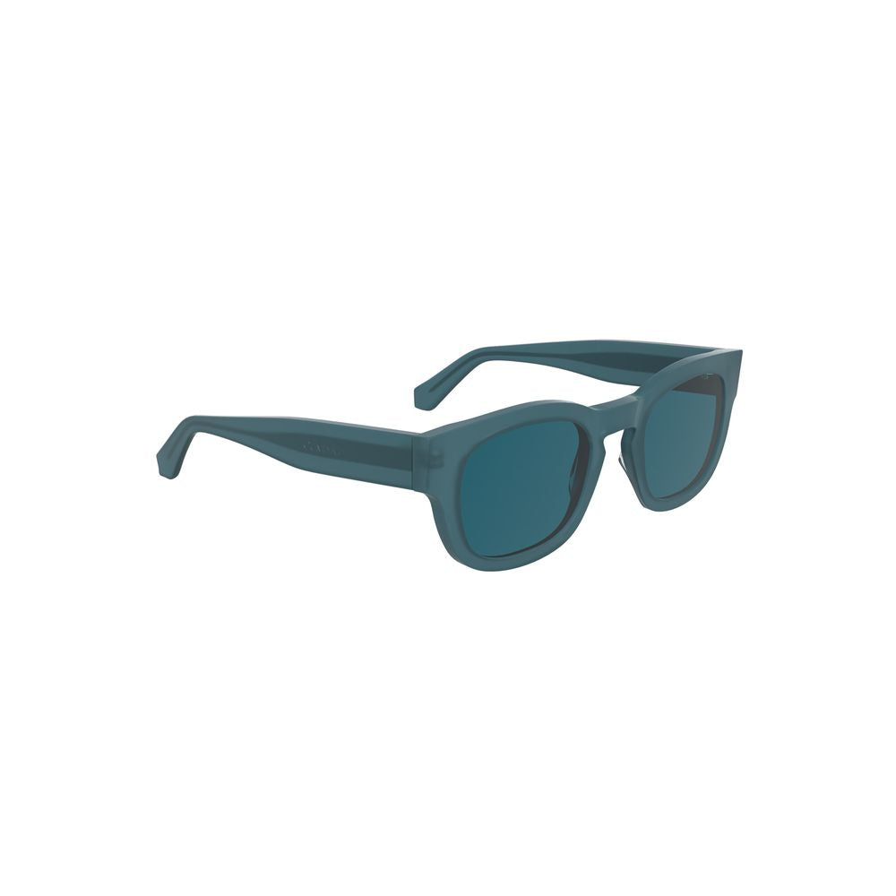 Calvin Klein Blue Acetate Women Sunglasses with sleek round lenses and modern luxury design.