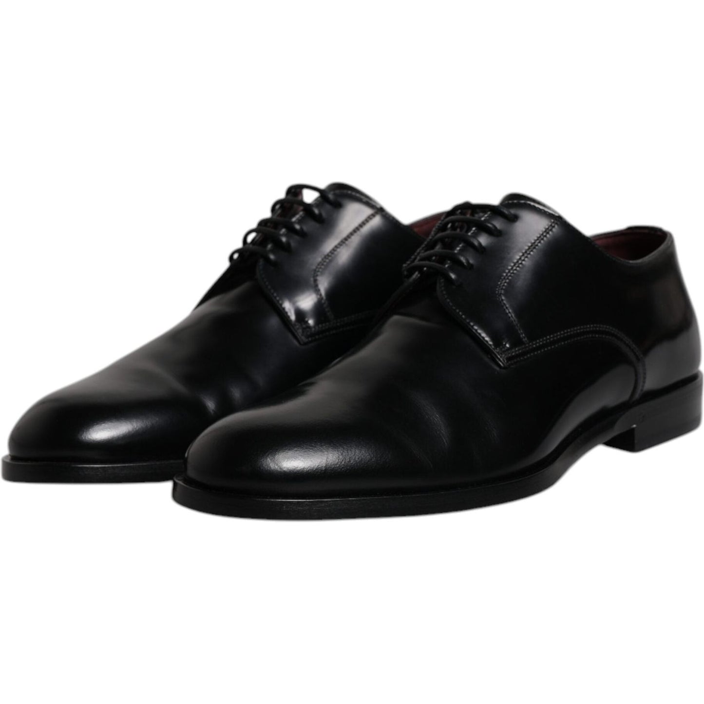 Dolce & Gabbana Black Calfskin Leather Derby Lace Up Formal Dress Shoes