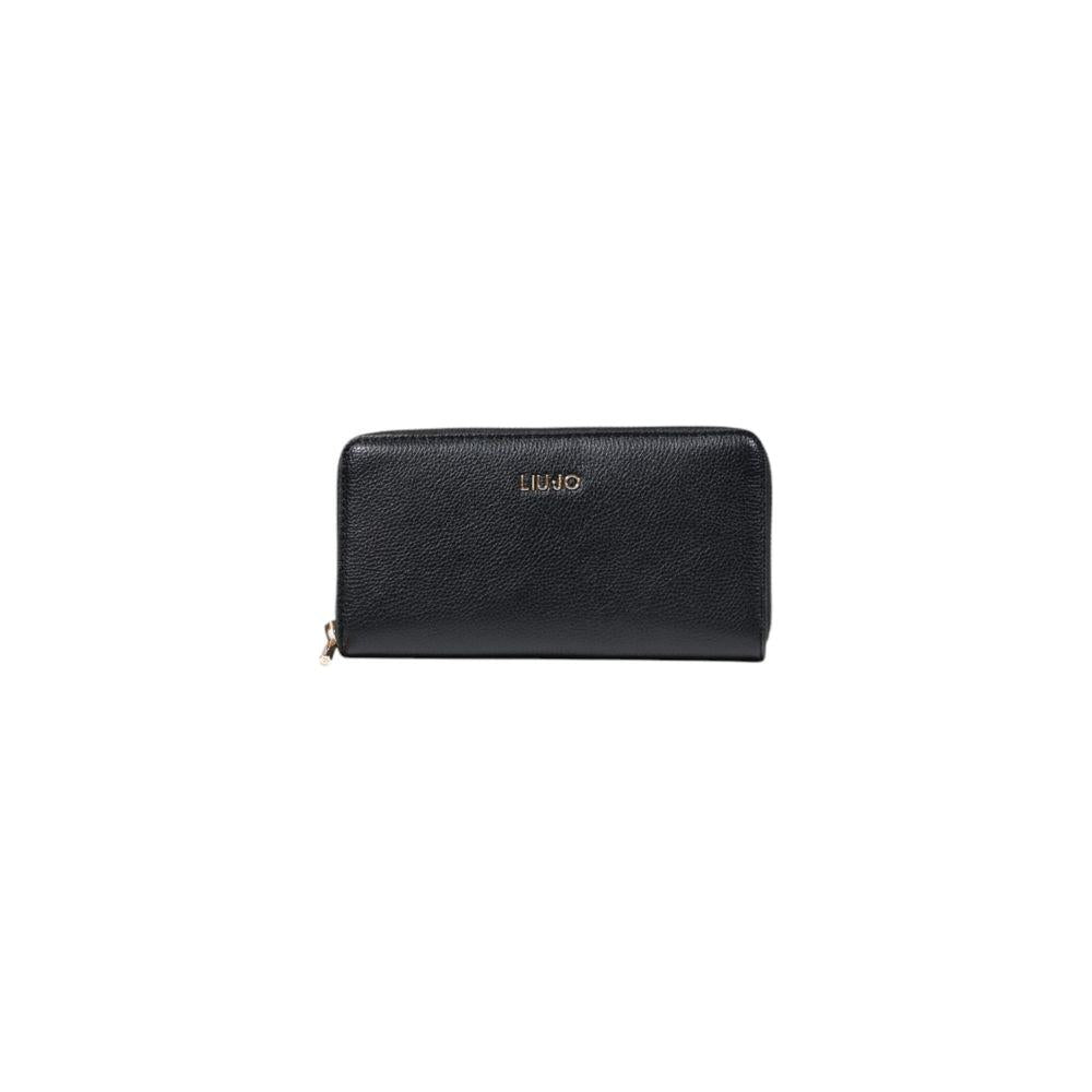 Liu Jo black polyethylene wallet for women, spring/summer collection, large size, made of 100% polyurethane.