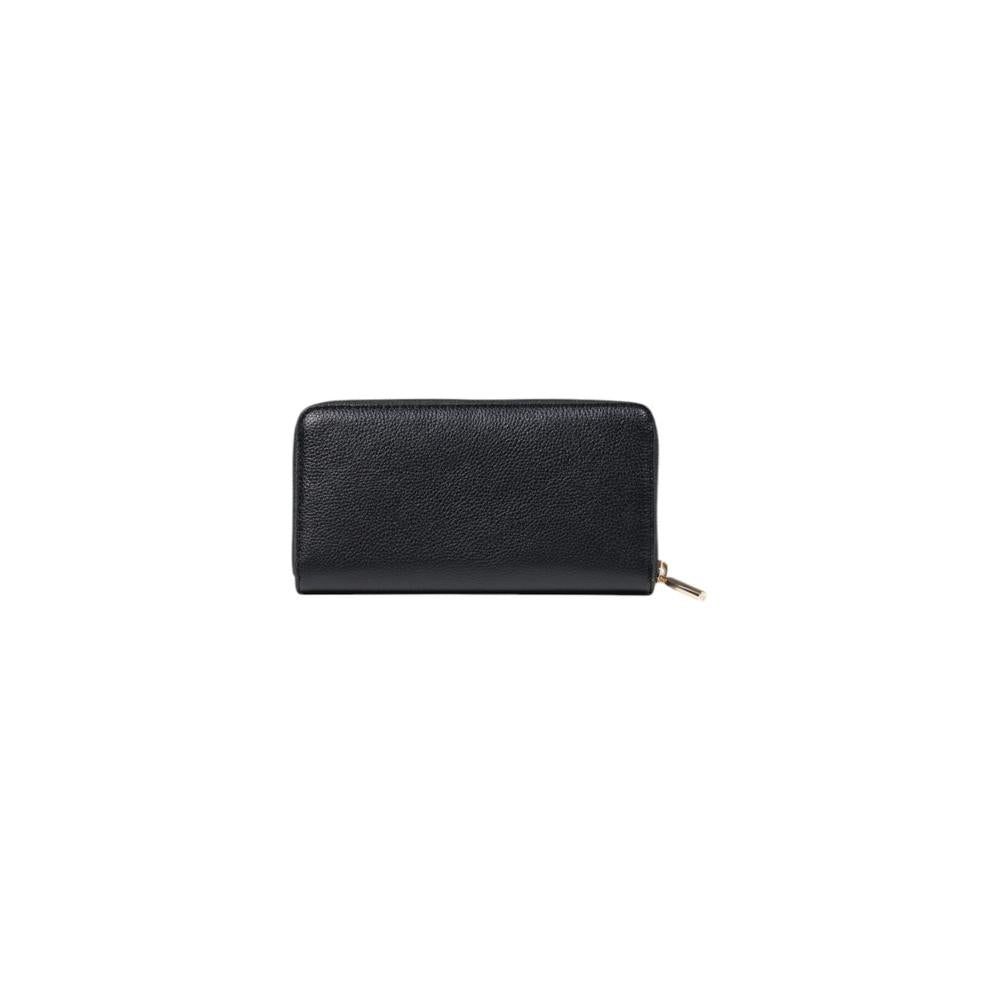 Liu Jo black large women's wallet, Spring/Summer collection, made from 100% polyurethane with gold-tone zipper.