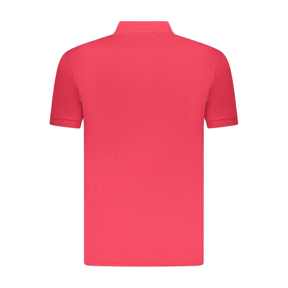 Back view of U.S. Grand Polo Red Cotton Men Polo Shirt with a stylish Korean collar, perfect for a sophisticated look.